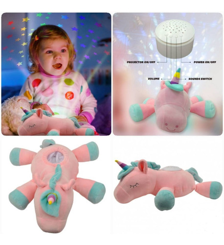 Peluche Proyector Luz Música Unicornio Sleepy Time Pals