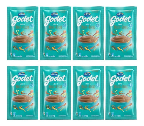 Postre Godet Sabor Dulce De Leche Display X 8 Unidades