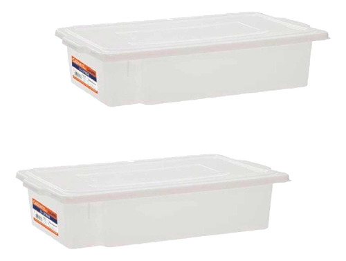 Caixa Plastica Organizadora 15 Litros Branca Kit Com 2 Un Cor Branco Liso