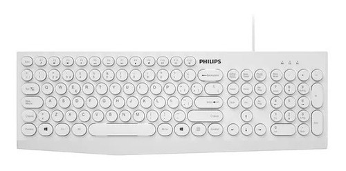 Imagen 3 de 6 de Teclado Philips K313 Multimedia Cable Usb Blanco Pc Notebook