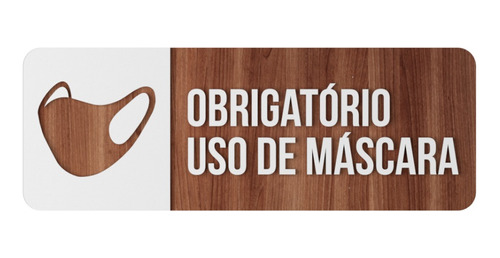 Placa Sinalização Obrigatório Uso De Mascara Restaurante Bar