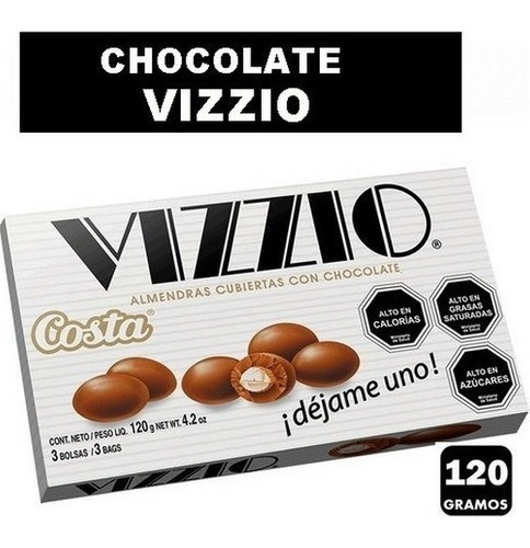 Chocolate Vizzio Con Almendra Estuche X 120gr