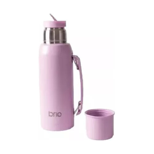 Termo 1 Litro Acero Inox Brio Con Tapón Cebador Color Lila