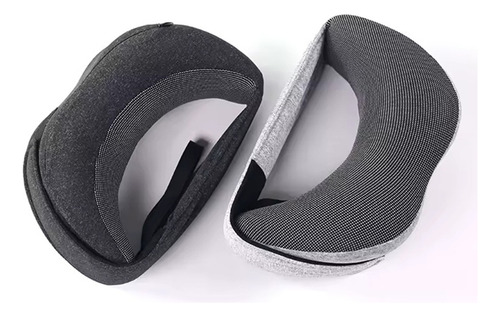 Almohada De Viaje, Viscoelástica Memory Foam Y Algodon Color Gris Diseño De La Tela Liso