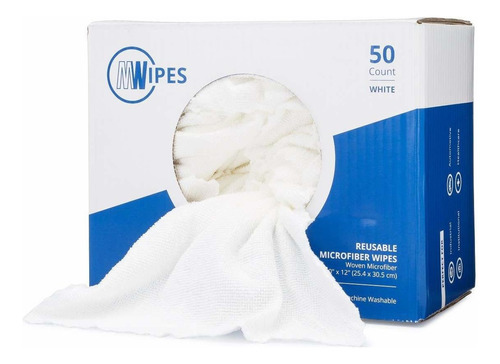 Microfiber Rags In A Box (50 Count) - Mwipes - 10  X 12  Re.