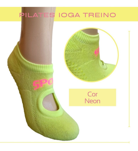 Imagem 5 de 10 de Kit Meias Feminina Divertidas Antiderrapante Treino Pilates