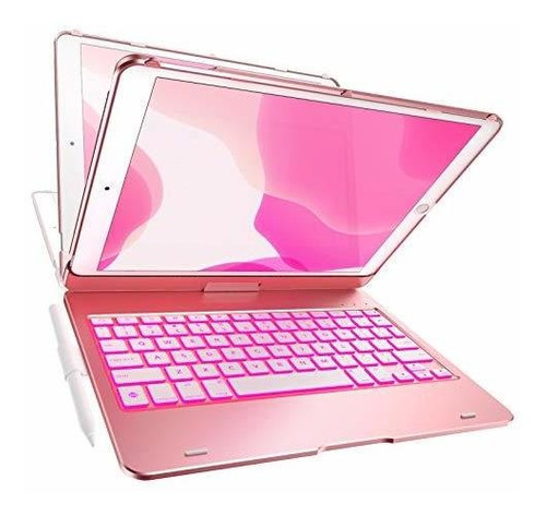 Funda Con Teclado Para iPad A2270 Color Rosa 8th 2020