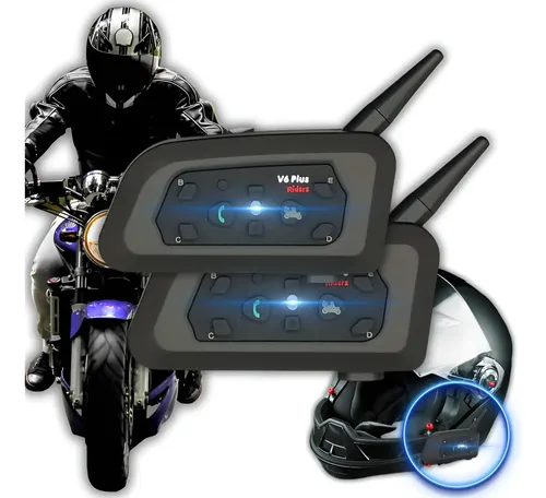 Par 2 Intercomunicador Capacete Moto V6 Bluetooth