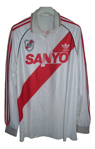 River Plate Adidas Sanyo 1994 #7 Flock Ortega Mangas Largas (Usado)