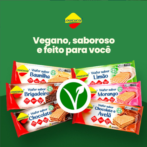 Wafer Dietético Lowçucar 115g Sabores Variados Kit Com 12