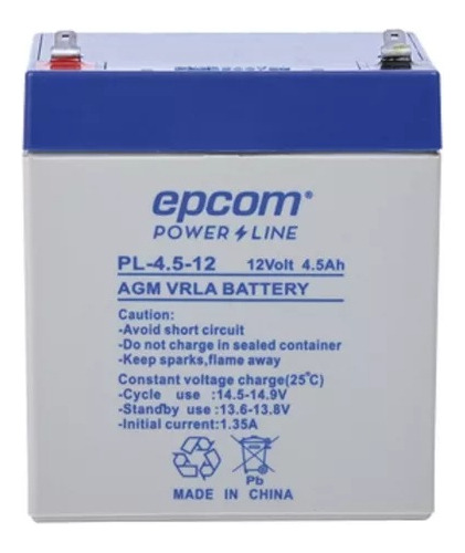 Batería Recargable Respaldo Ups No Break Epcom 12 V 4.5 Ah  