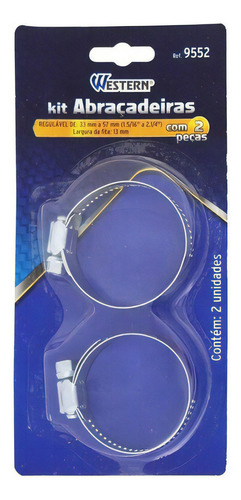 Abraçadeira Rosca Sem Fim 32 A 57 (1-1 1/4) Mm 02 Unidade Cor Prateado