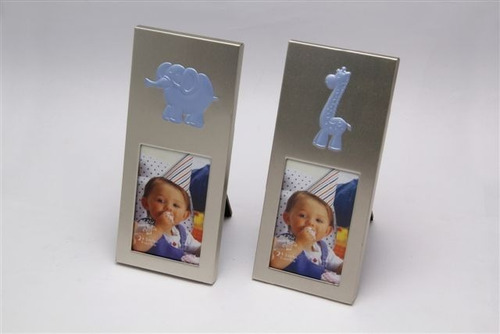 Portarretratos Infantil  Souvenir Metalicos Con Vidrio 