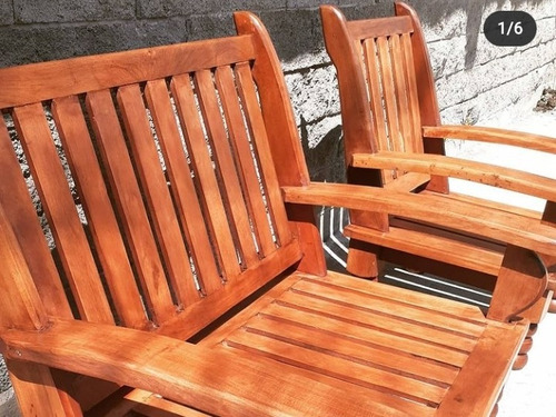 Algarrobo Juego De Living 3 Cuerpos Con 10 Almohadones