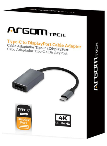 Adaptador Tipo C A Displayport / Ultra Hd 4k Argomtech