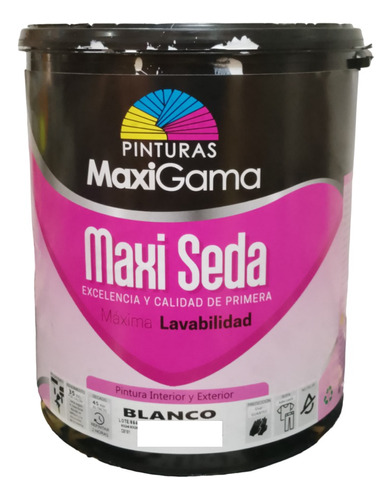 Pintura Brillo De Seda Color Blanco Galon Marca Maxigama