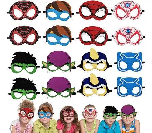 Mascaras Superheroes Para Niños 16 Paquetes Suministros Supe