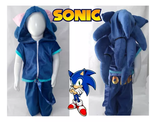 Cosplay Fantasia Sonic Infantil 1 A 10 Anos Exclusivo