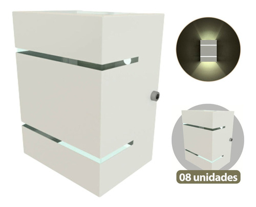 Kit 8 Arandelas Branca Eco E27 Soquete Comum Mf131externa Cor Branco 110V/220V