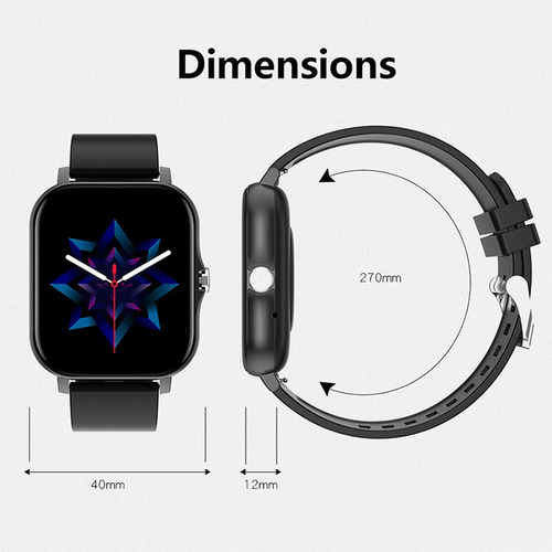 Reloj Inteligente Smart P/ Xiaomi Apple Samsung Ios Android Negro Milanese Negro Plateado