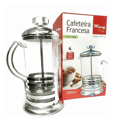 Cafeteira Francesa Prensa - Cremeira Vidro 350ml Café E Chá