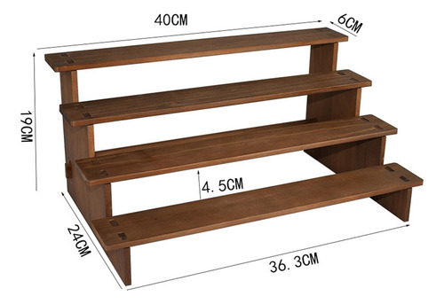 Soporte Elevador De Exhibición De Madera, 4 Capas 40cm