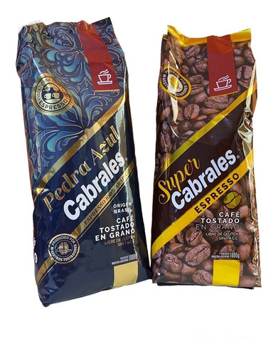 Cafe Cabrales Granos 1 Kg Super Cabrales + 1 Kg Pedra Azul