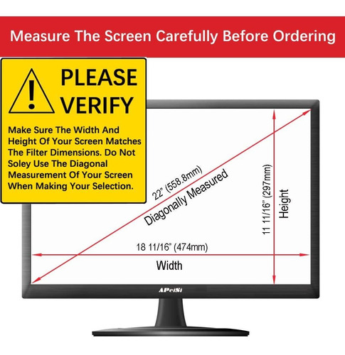 Filtro Computadora 22 Monitor Ancha 16:10 Antirreflejo P