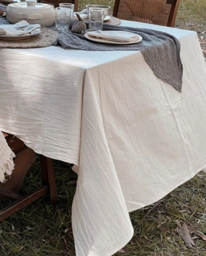 Mantel Rectangular 200x140 Cm Premium En Tela Lienzo - Lima