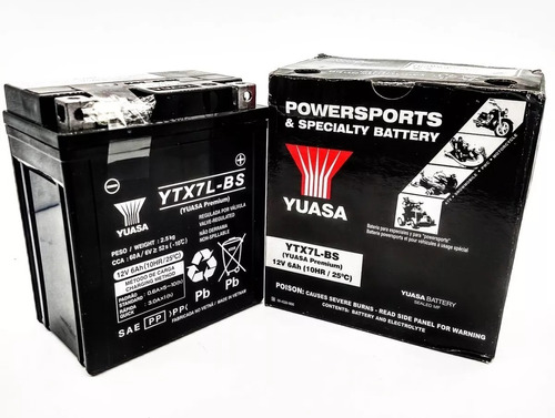 Bateria Yuasa Ytx7l-bs Twister Fazer Lander Cb300 Falcon 6ah