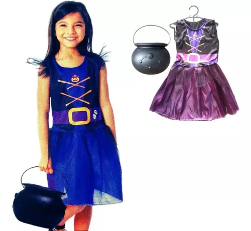 Vestido Fantasia Bruxa Halloween Roxo - Fabuloso Ateliê