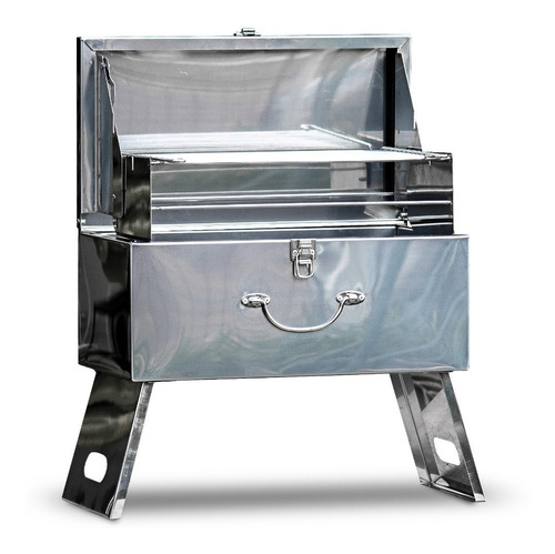 Box Bbq / Churrasqueira Para Camping / 100% Inox / Antonow Cor Inox Polido