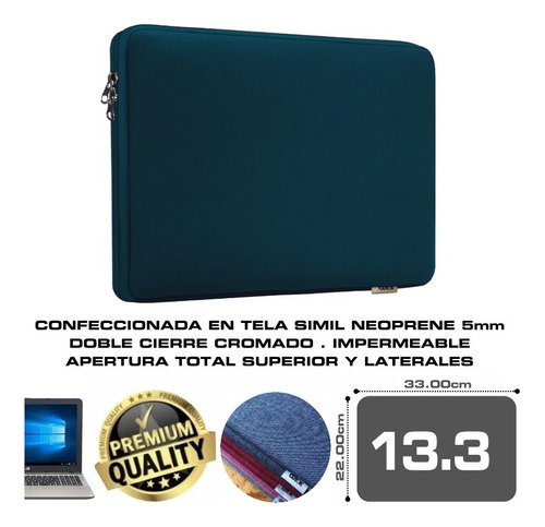 Funda Para Notebook Ultrabook 13.3 Cierre Apertura Total