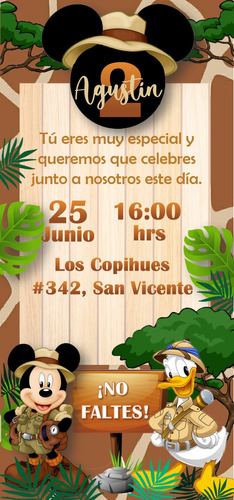 Invitación Digital Mickey Mouse