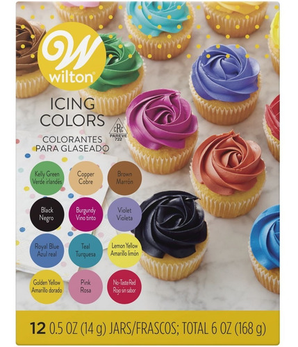Imagen 3 de 10 de Colorante Gel Comestible X 12 Colores Glase Wilton Titanweb
