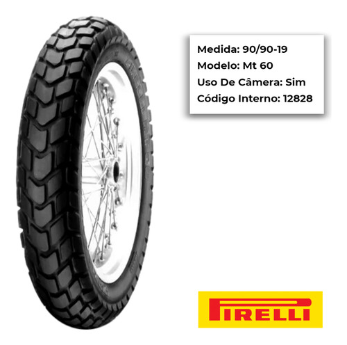 Pneu Dianteiro Xre 190 Pirelli Mt60 90/90-19 Uso Com Câmara