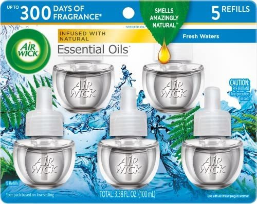 Recambio Aceite Esencial Air Wick Fresh Waters, 5uds.