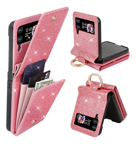 Funda Para Galaxy Flip 3 Con Soporte Para Tarjeta De Anillo