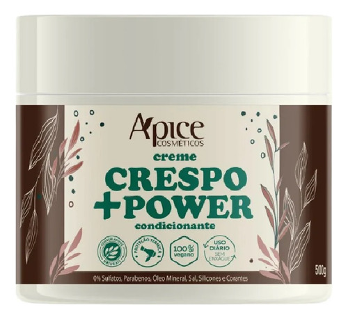 Creme De Pentear Crespo +power 500g - No Low  Poo Apse Apice