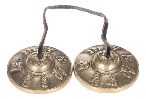 Campana Tingsha Tibetana.. 6 Pulgadas/6,5 Cm Símbolos Budist