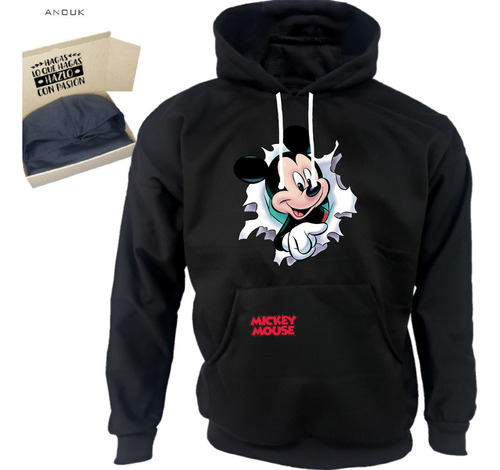 Buzo Hoodie Personalizado Saco Mikey Mouse Estampado Unisex