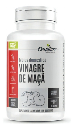 Vinagre De Maça 100 Cápsulas Denature Sabor Natural