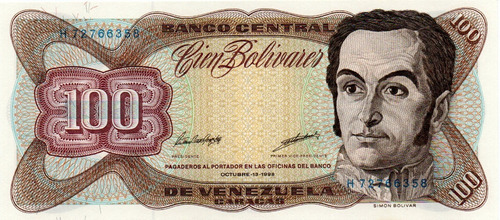 Billete 100 Bolívares 13 De Octubre 1998 Serial H8