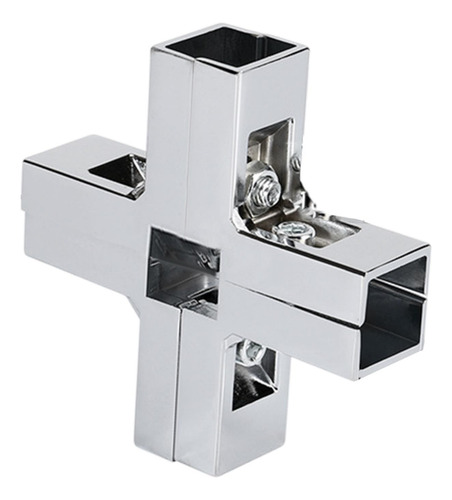 Conector Para Hardware De Tubo Formato Cruz Prateado