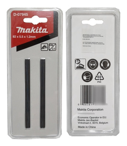 Juego Cuchilla Cepillo Makita D-07945 Widia 82mm Reafila Mkb