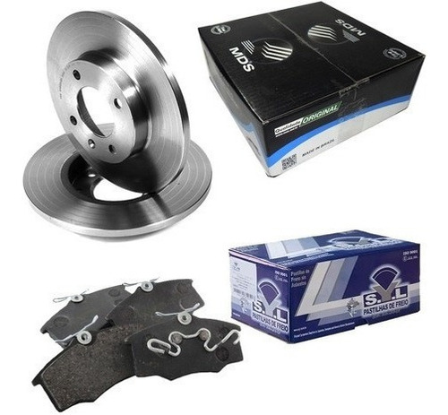 2 Discos Freio Solido + Pastilhas Gol Bola 95 96 97 98 99 00