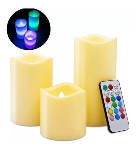 Velas Led Set Color Con Control Remoto 40100 + Garantía!