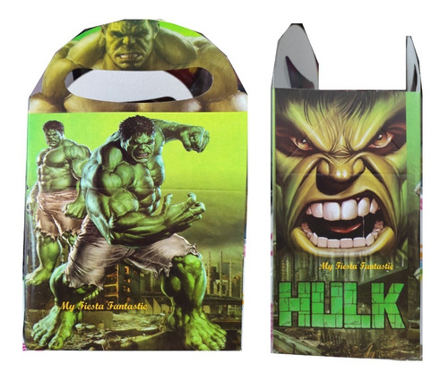 Hulk End Face Avengers Paq 20 Dulceros Cajitas Bolo Feliz