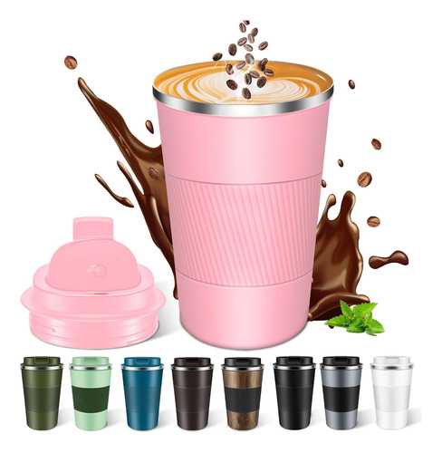 Taza De Café Aislada De 12 Oz Con Tapa, A Prueba De Píldoras
