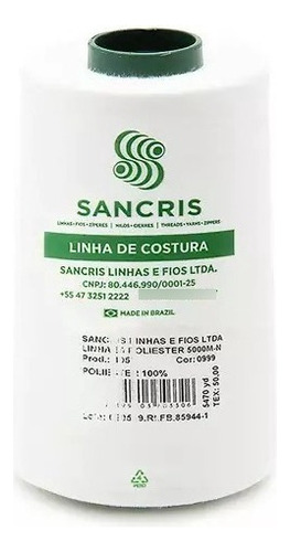 Linha De Presponto 50 Reforçada Para Jeans, Uniformes, Calça Cor Branco